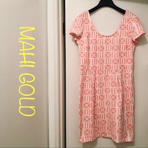 Mahi Gold stretchy pink knit dress